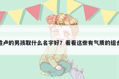 姓卢的男孩取什么名字好？看看这些有气质的组合