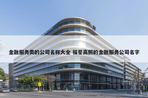 金融服务类的公司名称大全 福星高照的金融服务公司名字