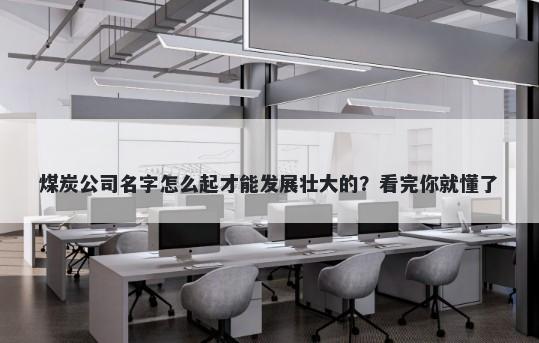 煤炭公司名字怎么起才能发展壮大的？看完你就懂了