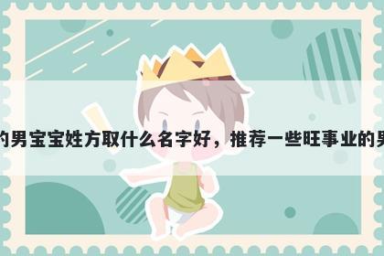 刚出生的男宝宝姓方取什么名字好，推荐一些旺事业的男孩名字