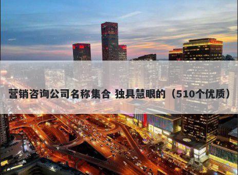 营销咨询公司名称集合 独具慧眼的（510个优质）