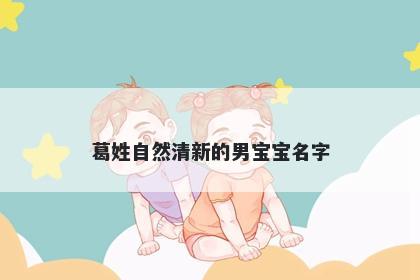 葛姓自然清新的男宝宝名字