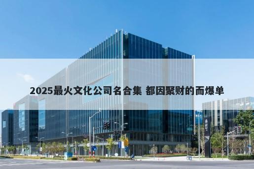 2025最火文化公司名合集 都因聚财的而爆单