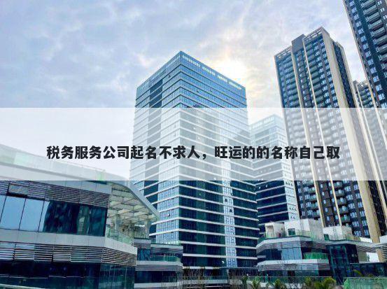 税务服务公司起名不求人，旺运的的名称自己取
