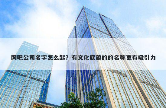 网吧公司名字怎么起？有文化底蕴的的名称更有吸引力