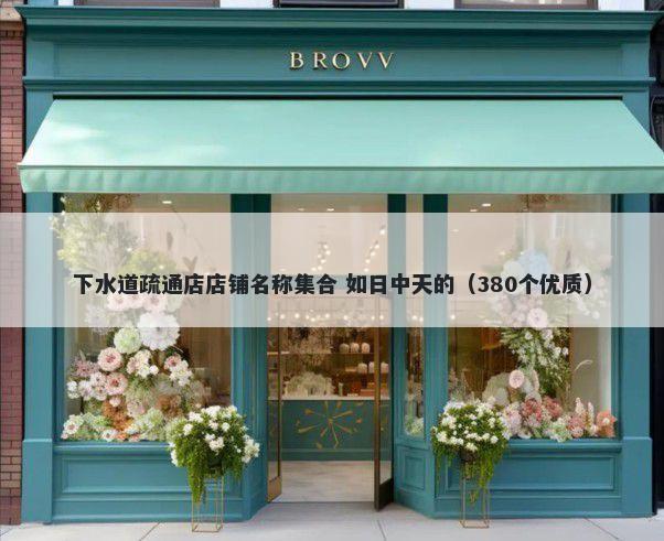 下水道疏通店店铺名称集合 如日中天的（380个优质）