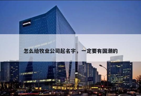 怎么给牧业公司起名字，一定要有国潮的