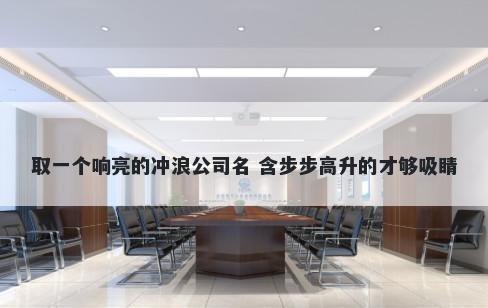 取一个响亮的冲浪公司名 含步步高升的才够吸睛