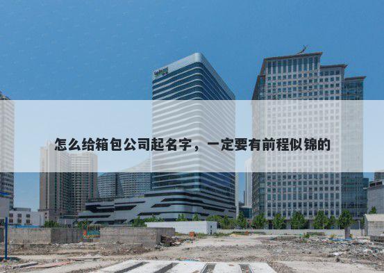 怎么给箱包公司起名字，一定要有前程似锦的