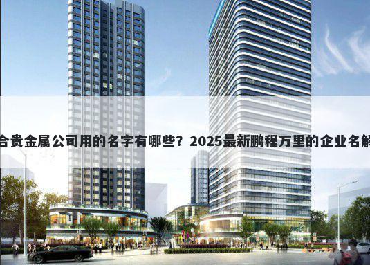 适合贵金属公司用的名字有哪些？2025最新鹏程万里的企业名解析
