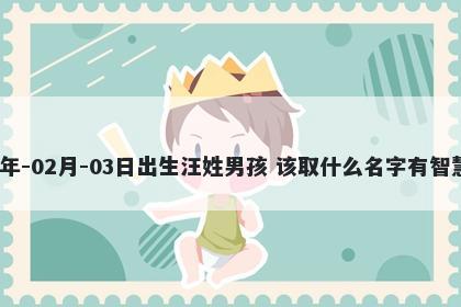 2026年-02月-03日出生汪姓男孩 该取什么名字有智慧才气
