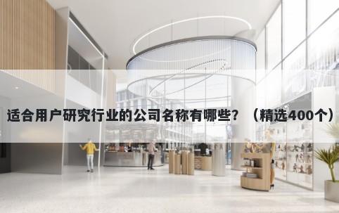 适合用户研究行业的公司名称有哪些？（精选400个）