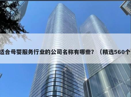 适合母婴服务行业的公司名称有哪些？（精选560个）