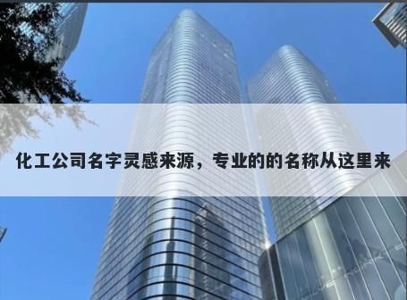 化工公司名字灵感来源，专业的的名称从这里来