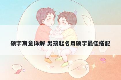 硕字寓意详解 男孩起名用硕字最佳搭配