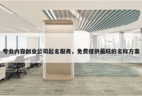 专业内容创业公司起名服务，免费提供最旺的名称方案
