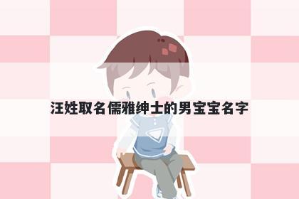 汪姓取名儒雅绅士的男宝宝名字