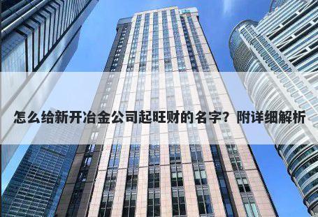 怎么给新开冶金公司起旺财的名字？附详细解析