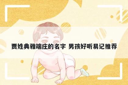 贾姓典雅端庄的名字 男孩好听易记推荐