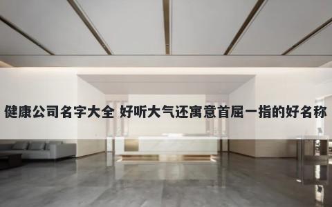 健康公司名字大全 好听大气还寓意首屈一指的好名称
