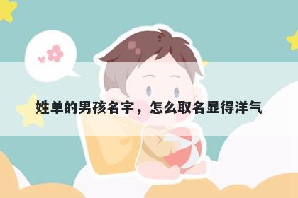 姓单的男孩名字，怎么取名显得洋气