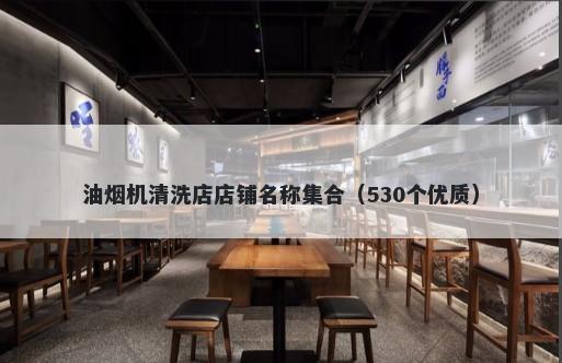 油烟机清洗店店铺名称集合（530个优质）
