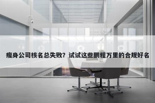 瘦身公司核名总失败？试试这些鹏程万里的合规好名