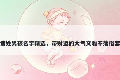 诸姓男孩名字精选，带财运的大气文雅不落俗套