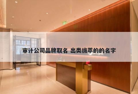 审计公司品牌取名 出类拔萃的的名字