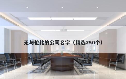 无与伦比的公司名字（精选250个）