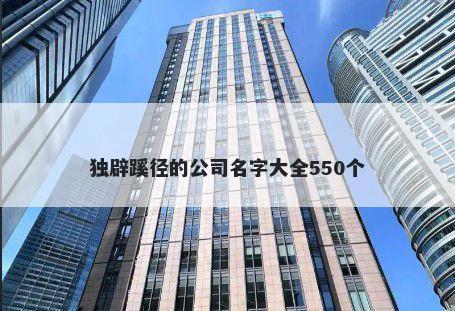 独辟蹊径的公司名字大全550个