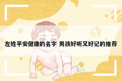 左姓平安健康的名字 男孩好听又好记的推荐