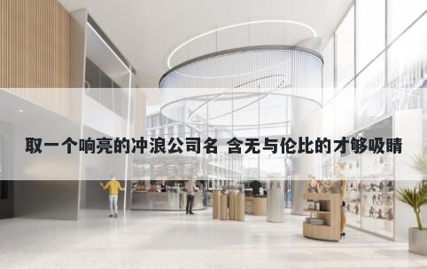 取一个响亮的冲浪公司名 含无与伦比的才够吸睛