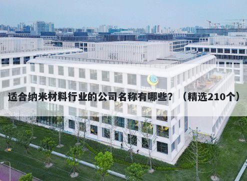 适合纳米材料行业的公司名称有哪些？（精选210个）