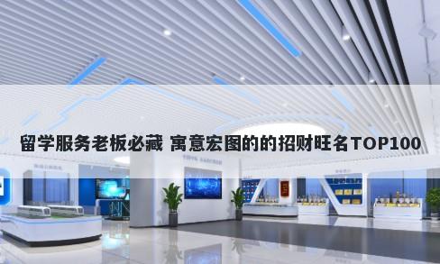 留学服务老板必藏 寓意宏图的的招财旺名TOP100