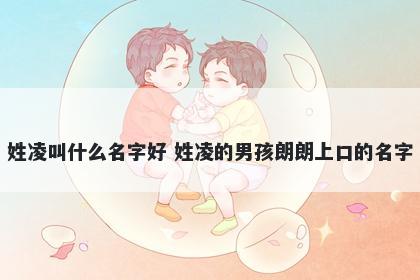 姓凌叫什么名字好 姓凌的男孩朗朗上口的名字