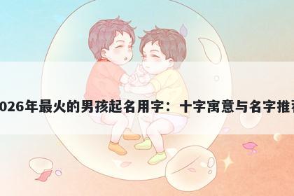 2026年最火的男孩起名用字：十字寓意与名字推荐