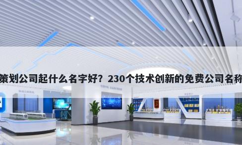 活动策划公司起什么名字好？230个技术创新的免费公司名称任选