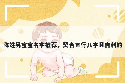 陈姓男宝宝名字推荐，契合五行八字且吉利的