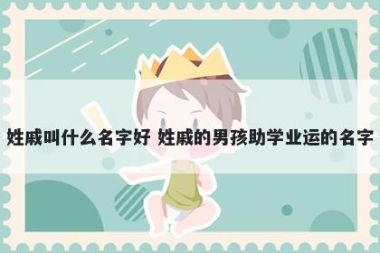 姓戚叫什么名字好 姓戚的男孩助学业运的名字