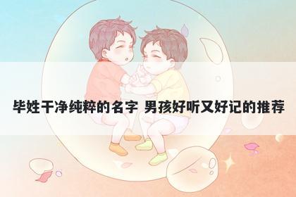 毕姓干净纯粹的名字 男孩好听又好记的推荐