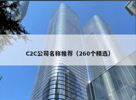 C2C公司名称推荐（260个精选）