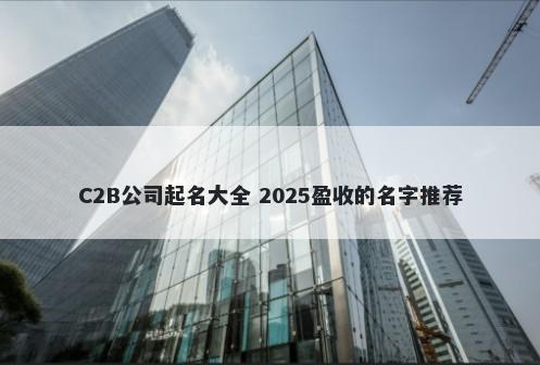 C2B公司起名大全 2025盈收的名字推荐