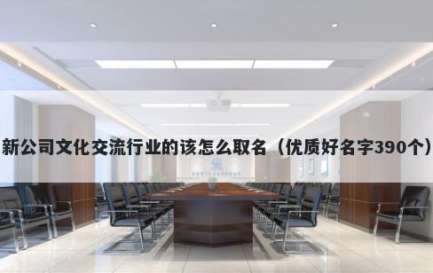 新公司文化交流行业的该怎么取名（优质好名字390个）
