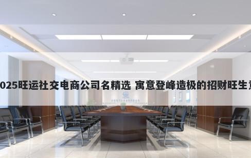 2025旺运社交电商公司名精选 寓意登峰造极的招财旺生意