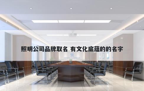 照明公司品牌取名 有文化底蕴的的名字