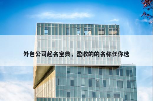 外包公司起名宝典，盈收的的名称任你选
