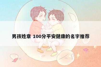 男孩姓章 100分平安健康的名字推荐