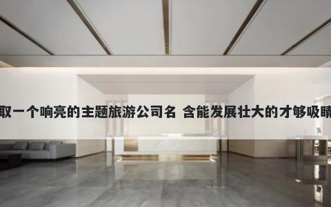 取一个响亮的主题旅游公司名 含能发展壮大的才够吸睛
