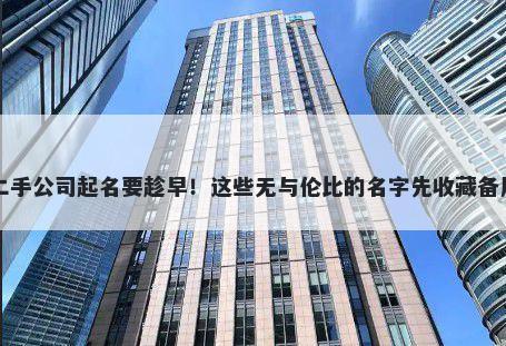 二手公司起名要趁早！这些无与伦比的名字先收藏备用